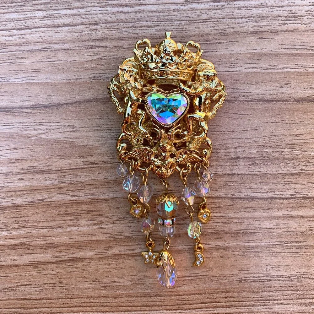 Rare Vintage Kirks Folly Coat of Arms Brooch - Picture 4 of 7